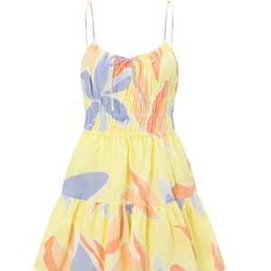 Sabo Yellow and Purple Sundress Sleeveless Resort Wear